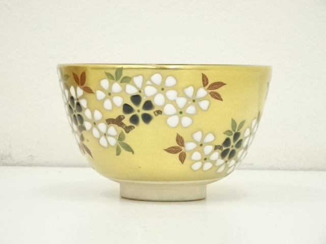 道具 ] - 道具 京焼 加藤松香造 金地桜絵茶碗（共箱） | ネット